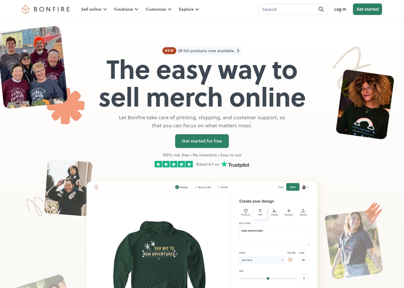 ภาพหน้าจอหลักของ Bonfire