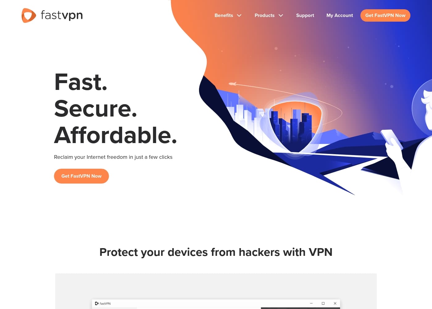FastVPN 홈페이지 스크린샷